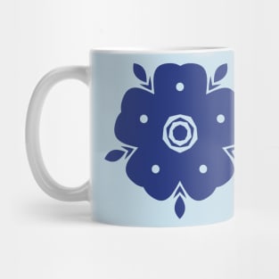 Japanese Samurai Emblem Flower blue Mug